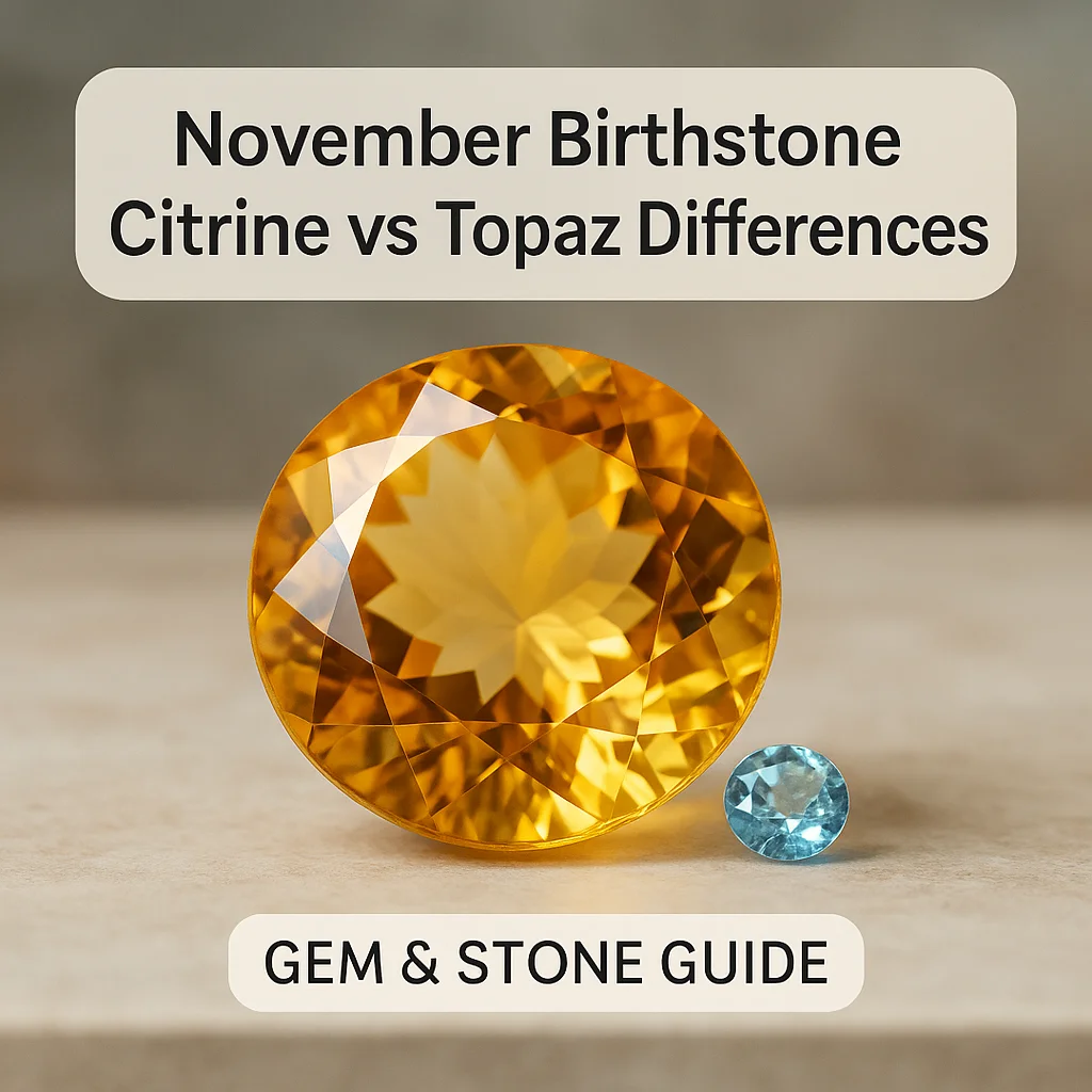 November Birthstone Citrine vs Topaz Differences